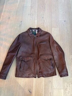Schott NYC Brown Leather Motorcycle Jacket